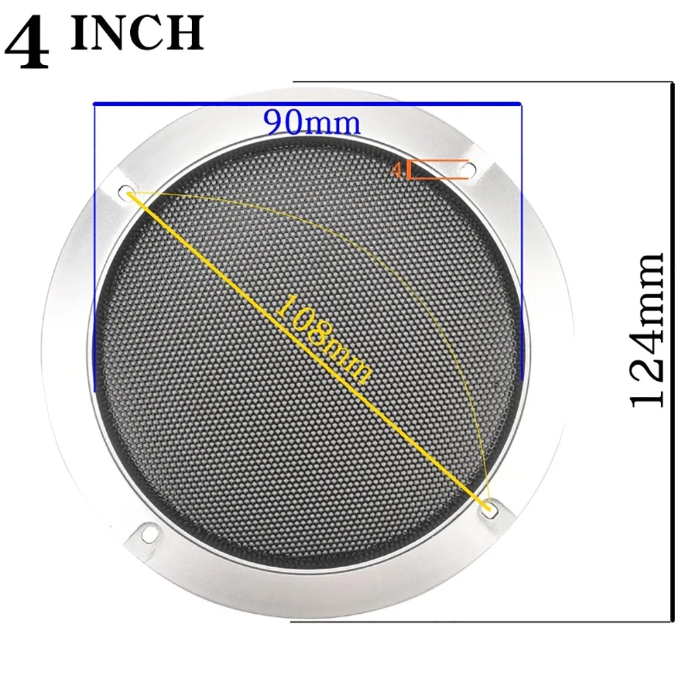1Pcs 2/3/4/5/6.5/8/10 inch Speaker Net Cover Metal Iron Wire Grilles High-grade Speakers Plastic Frame Enclosure Decorative Mesh