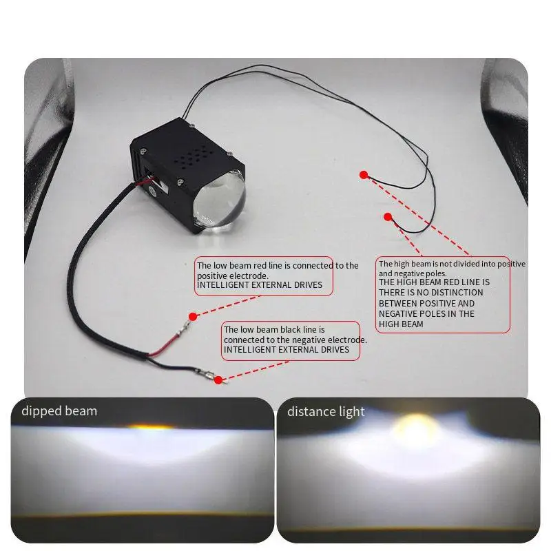Mini Matrix 1.8 Inch Bi LED Laser Projector Lens 12V 55W 6000K Hi Lo Beam Universal Car Headlight Retrofit - Image 2