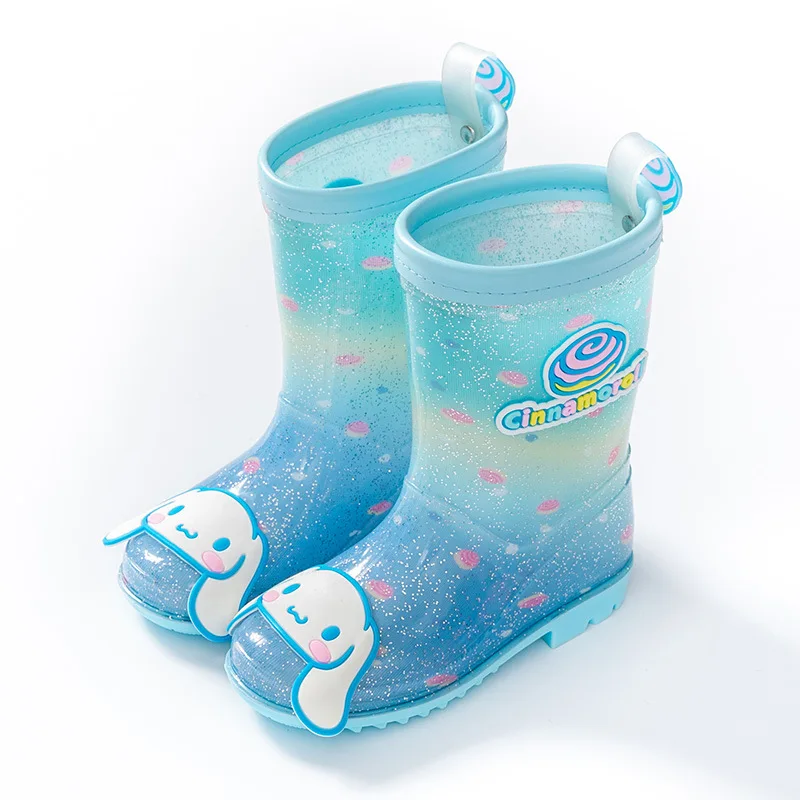 Sanrios Hellokittys My Melody Cinnamoroll Kuromi Kid Rain Boot Kindergarten Girls Boy Boot Primary School Student Non-Slip Shoes