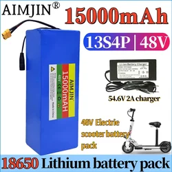 New 48V 15000mAh 13S4P rechargeable lithium-ion battery pack 18650  for Electric Scooter Bicycle with BMS+charger