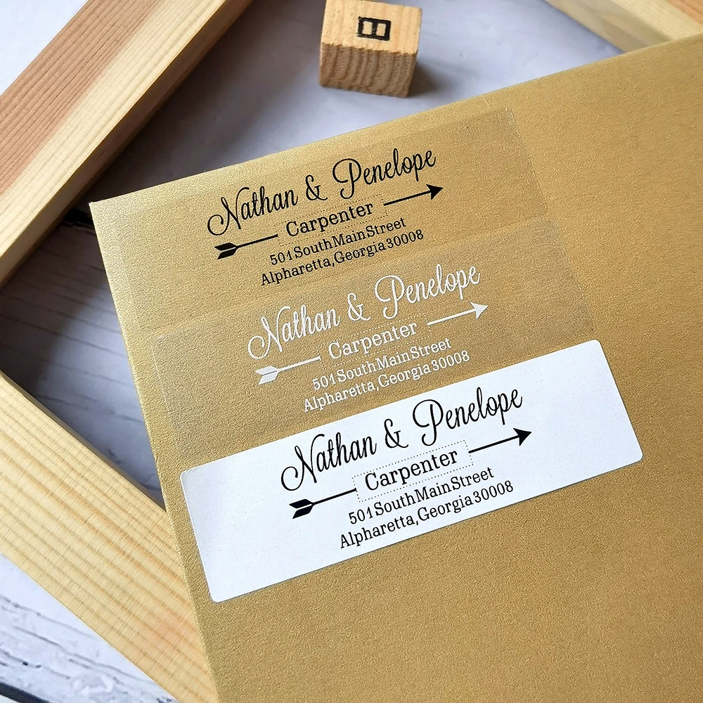 48pcs 20X70mm Customization Address Sticker Custom Wedding Notice Letter Customization of transparent stickers