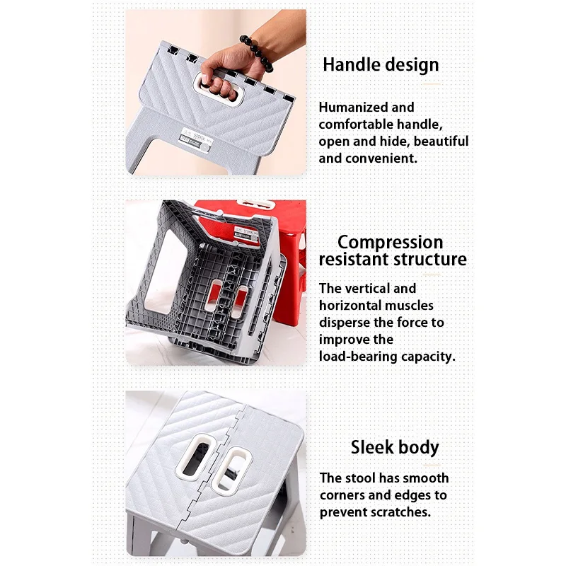 XL Folding Stool Mini Outdoor Space-saving Collapsible Wall-Mountable Adult Children Portable Stool for Fishing Indoor Outdoor image 4