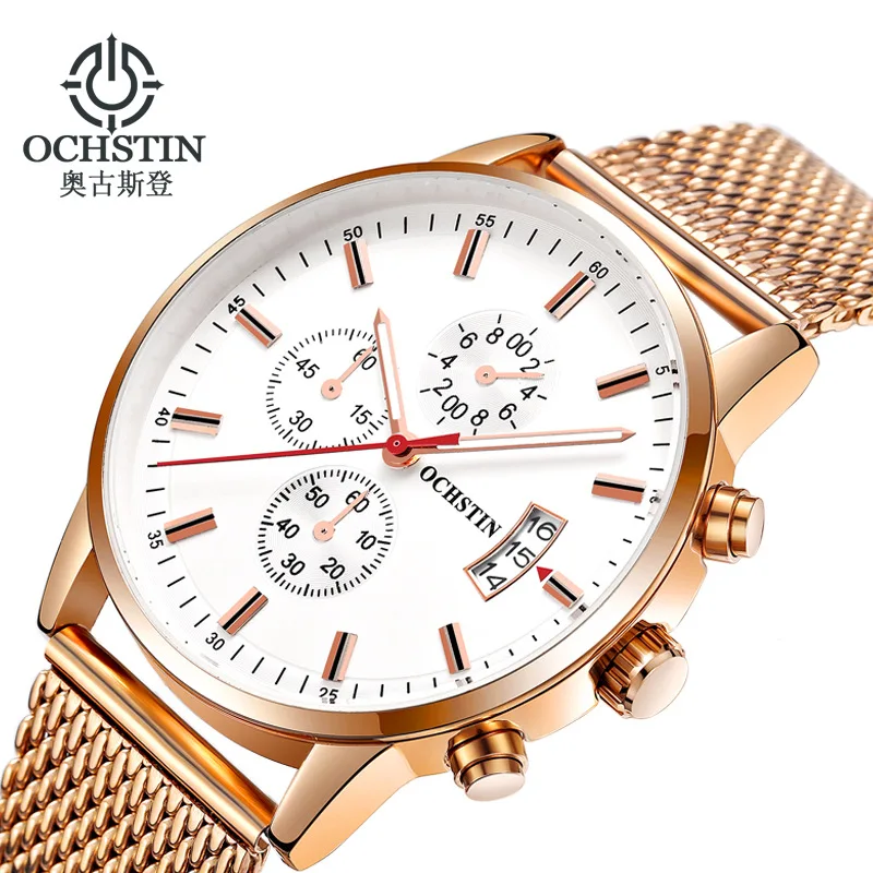 Foreign trade hot-selling ochstin genuine men's casual watch multi-function calendar 6 chronograph large dial watch