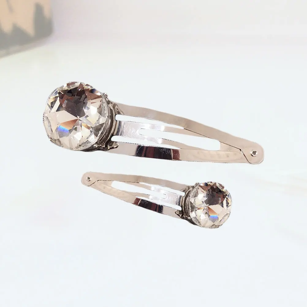 

2pcs Rhinestone Hair Clips Diamond Hairpin Stylish Alloy Bang Clip For Women Fashion Hair Accessories Side Clip Decorations