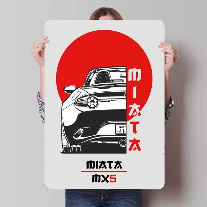 Mazda Miata MX5 Tinplate Sign Car Poster Door Decoration Retro Metal Sign for Garage Wall Decoration Home Decorators Accessories