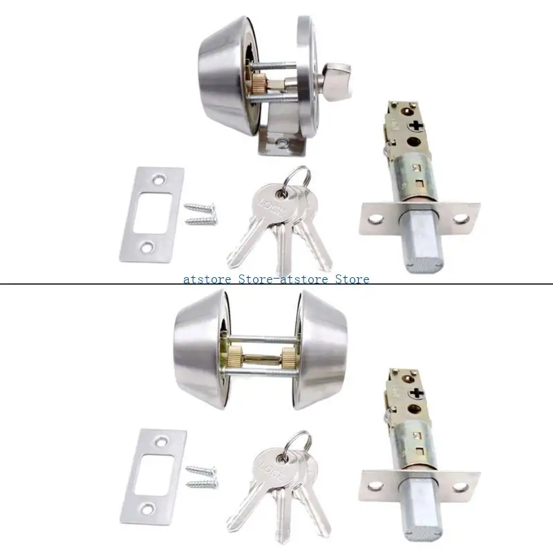 

H37D Keyed Door Bolt Lock Entrance Lockset Exterior Door Knobs with Lock and Keys