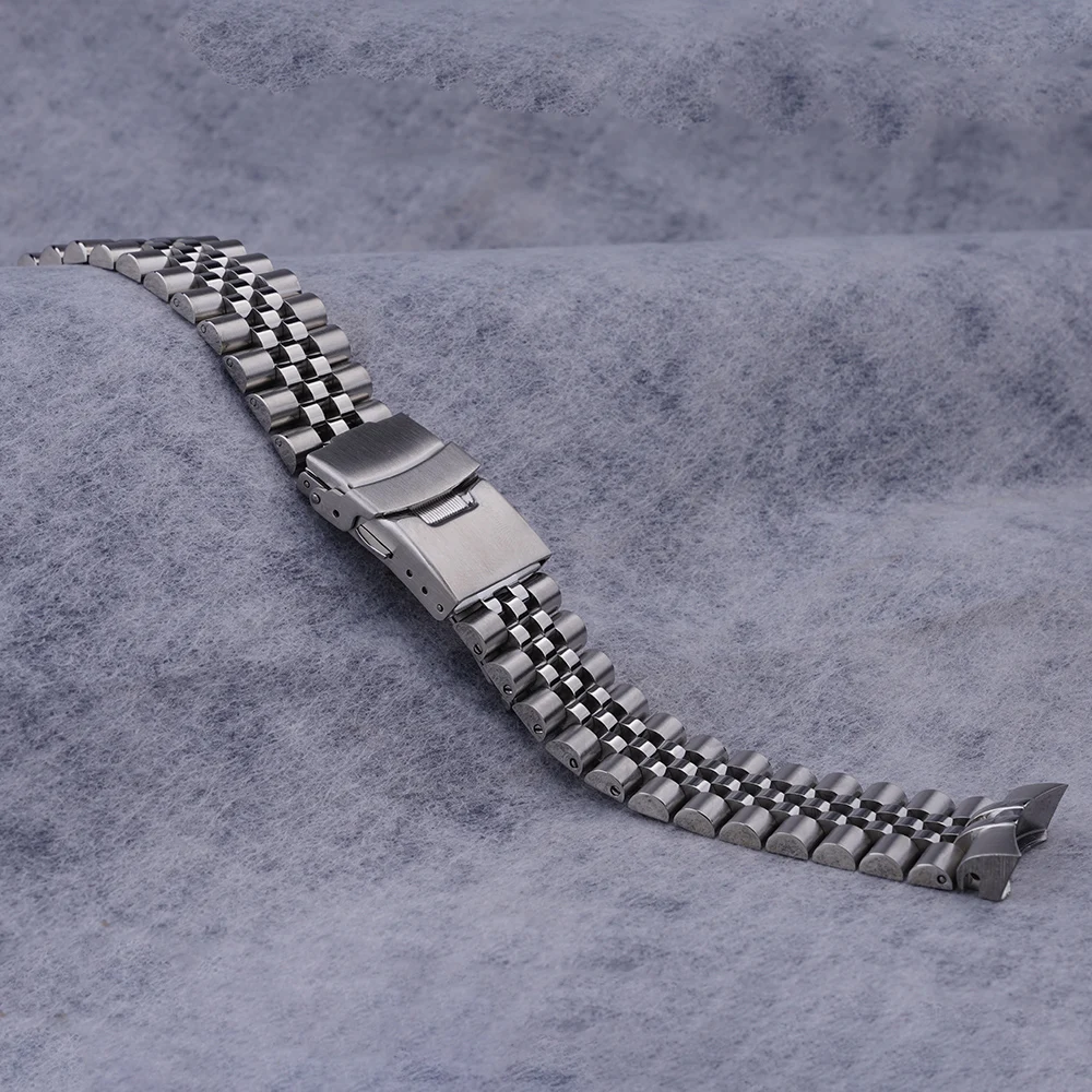 22mm Watch Band For Seiko 5 SKX007 SKX009 SSK001 SRPD51 SRPD53 SRPD55 SRPD57 316 stainless steel Solid CurvedEnd Oyster Jubilee