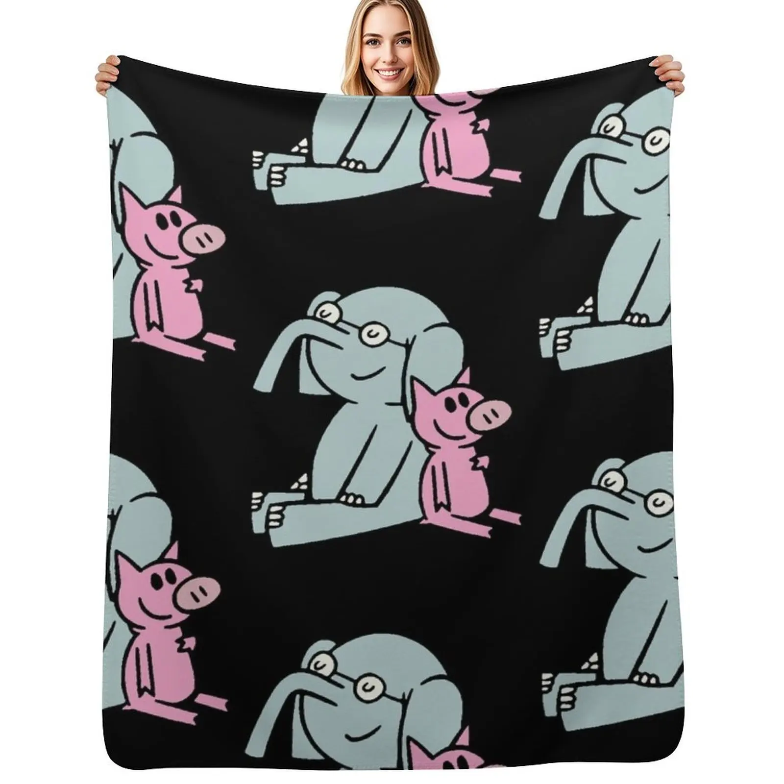 

Elephant and Piggie. Gerald and Piggie. Anime transparent sticker, mo willems Throw Blanket For Decorative Sofa Blankets