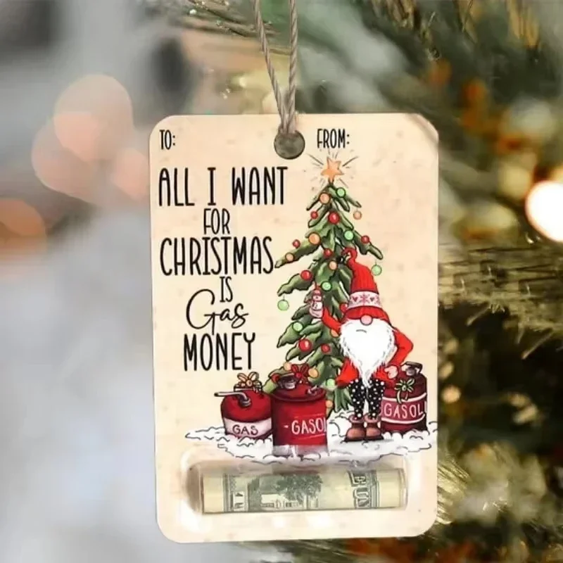 Christmas Money Holders Gift Creative Christmas Tree Pendants Unique Red Envelope Card Voucher Holder Xmas Gifts