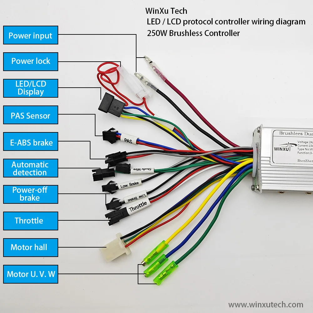 24V 36V 48V 250W 350W Brushless Motor Drive Controller TF100 TF-100 Colour LCD LED Display Screen Throttle for Electric Scooter