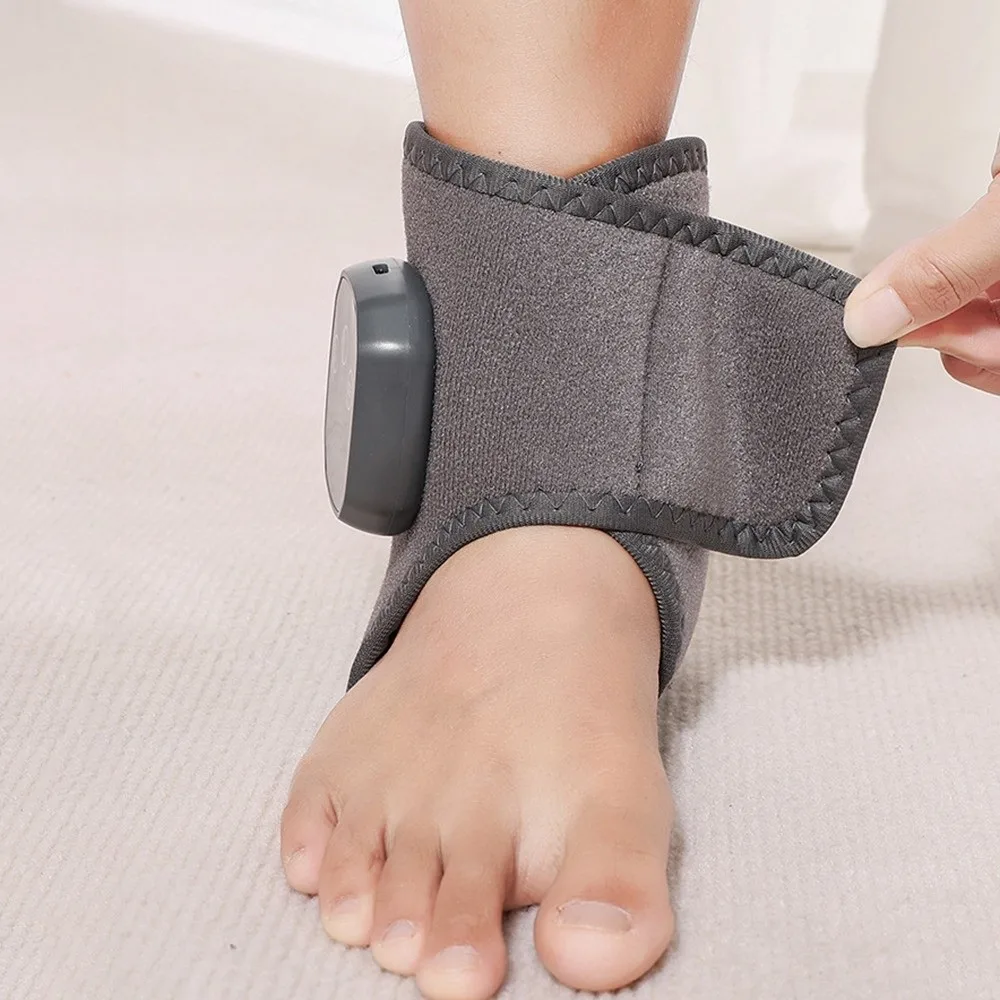 Electric Heat And Vibration Ankle Massager 3 Vibration Modes 4 Heat Levels Heating Ankle Massage Belt Cordless Design