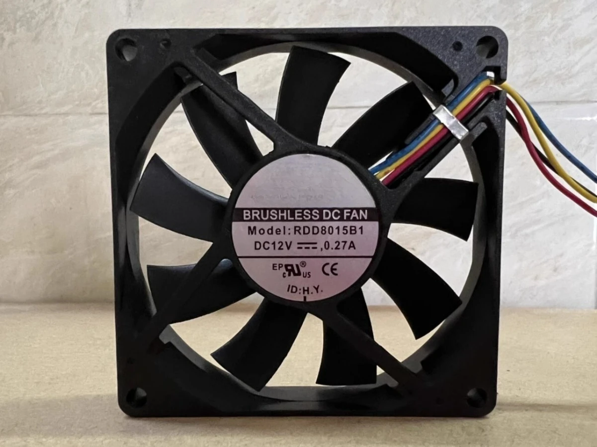 For XFAN RDD8015B1 DC12V 0.27A 8CM 8015 4-wire temperature control cooling fan