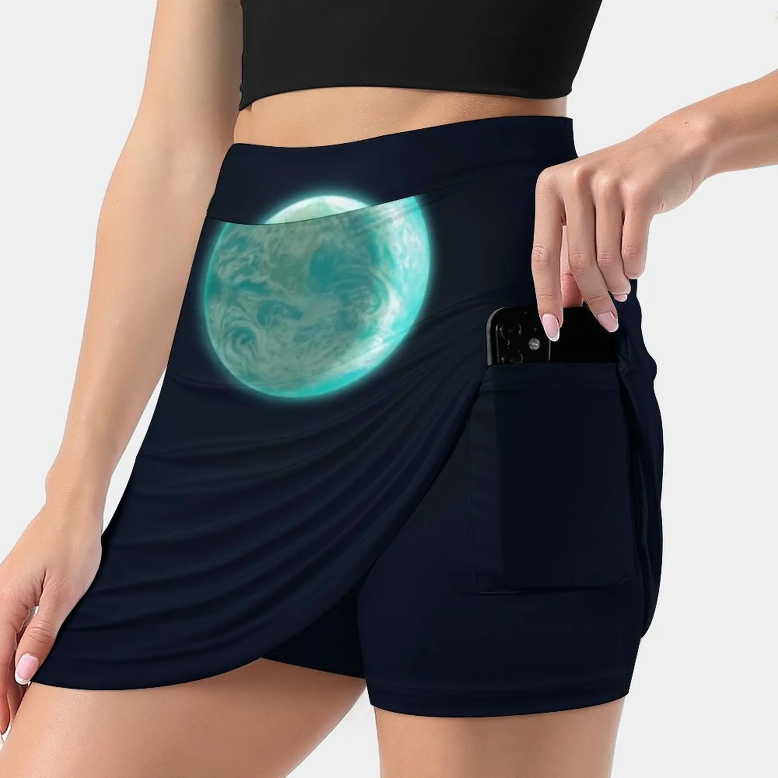 Pale Blue Dot Women's skirt With Hide Pocket Tennis Skirt Golf Skirts Badminton Skirts Running skirts Earth Earth Day Planet