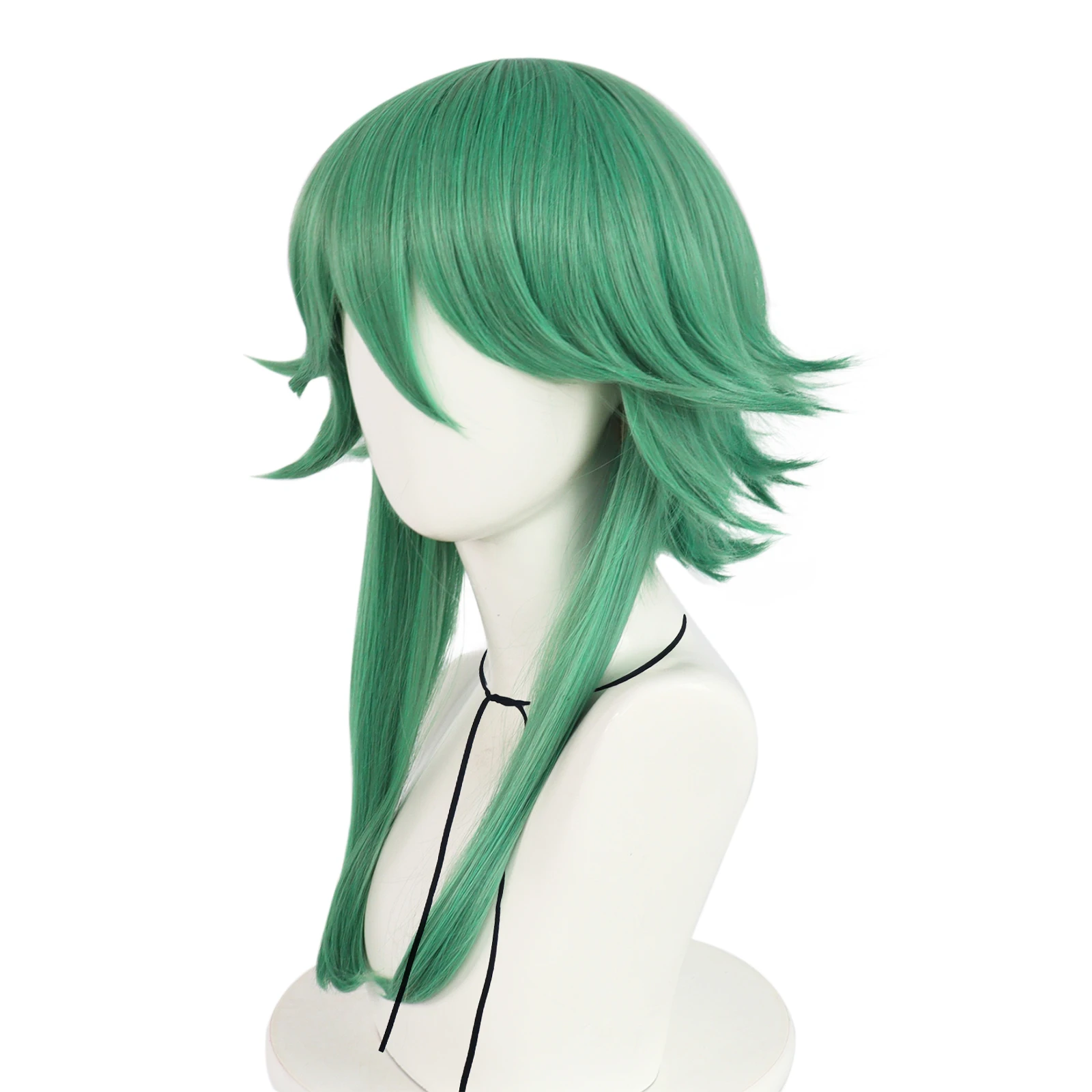 18Inch Synthetic Hair Medium Length Straight Green Ezreal Cosplay Wig Anime Halloween Carnival Comic Exhibition Cosplay Hair