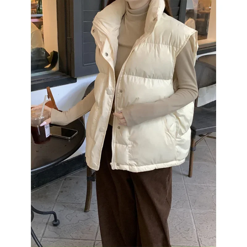 الخريف الشتاء أزياء حجم صغير سستة إغلاق بلون تخفيف نمط سترة أسفل القطن سترة المرأة ملابس خارجية فضفاضة #4