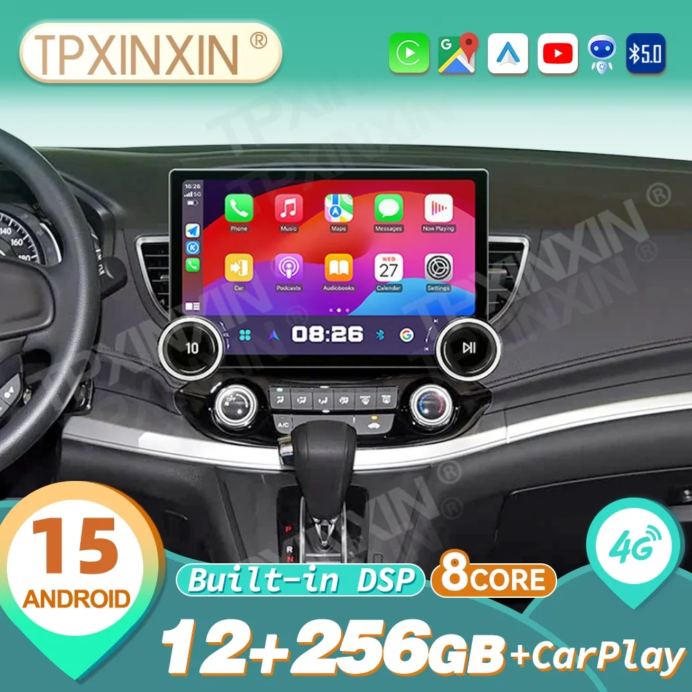 For Honda CR-V CRV 2012~2016 Double Knobs Android Auto Carplay Car Radio Automotive Multimedia Stereo Player GPS Head Unit