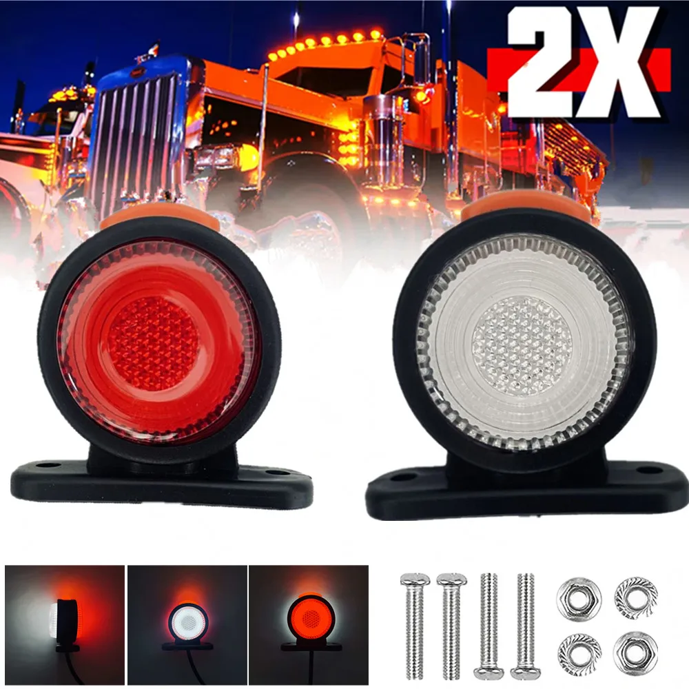

12V 24V LED Rubber Side Marker Light Truck Trailer Light Outline Turn Signal Side Lamp for Boat Lorry Caravan Van Lighting Lamp
