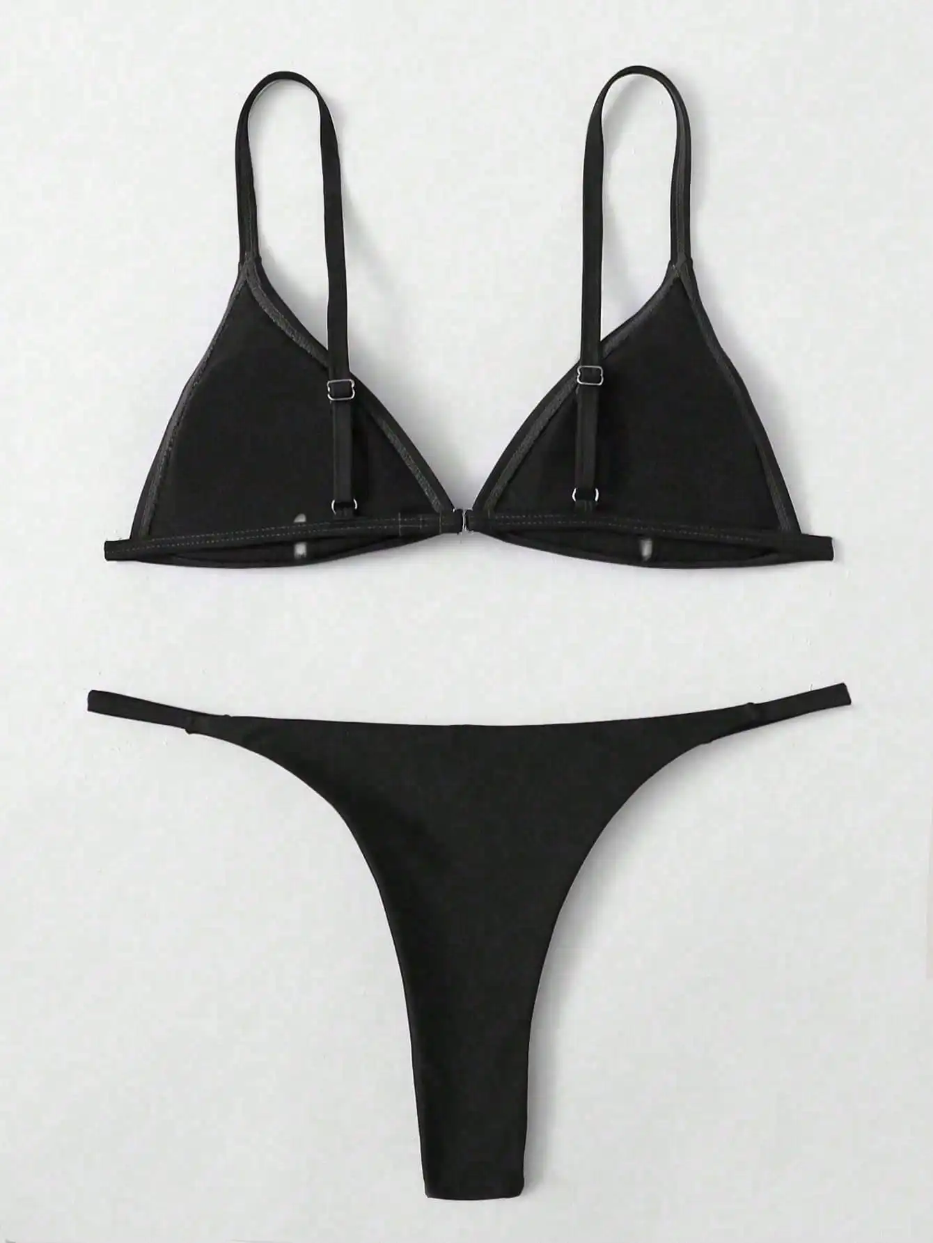 

Solid Color Triangle Bikini Set For Beach Vacation