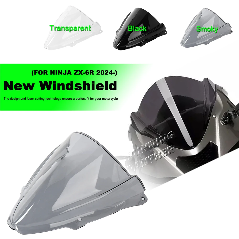 

For Kawasaki Ninja ZX6R NINJA ZX-6R ZX 6R 2024 2025 Motorcycle Windshield Windscreen Double Bubble Acrylic 3 Color