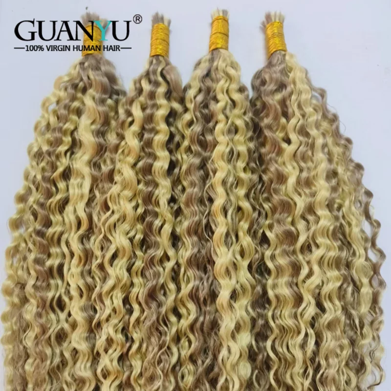 P P P P # Extensiones de cabello humano con ondas de agua 18/613, Micro cabello trenzado a granel, sin trama, extensiones de cabello humano con ondas de agua