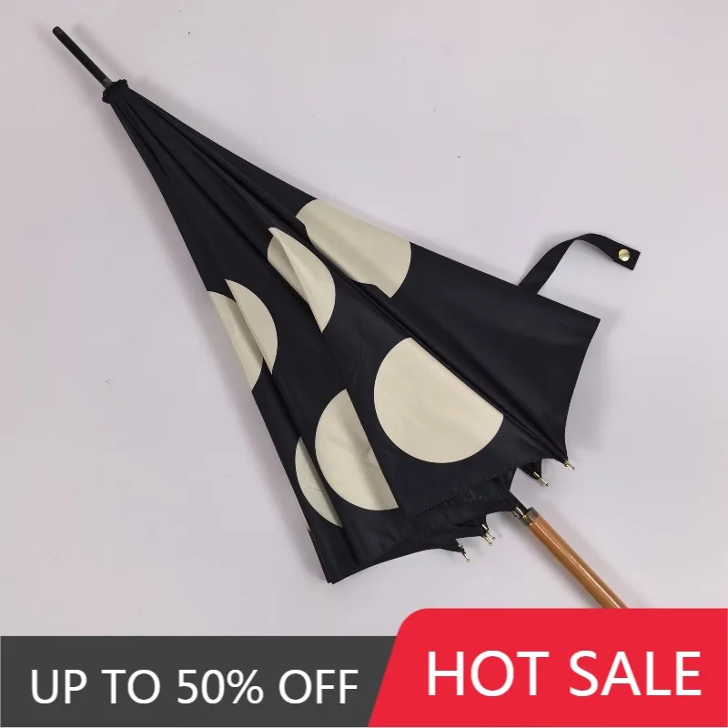 Portable Uv Umbrella Vinyl Manual Umbrella Windproof Strong Long Handle Umbrellas Household Merchandises Rain Gear Accessories
