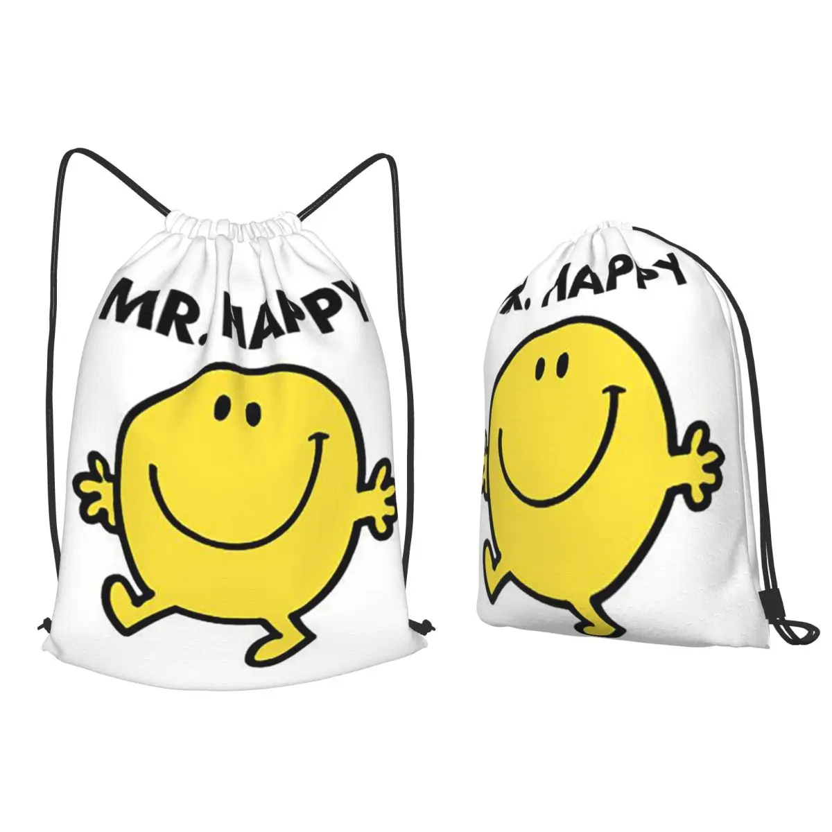 Mr. Men Cute Little Miss Popular Backpacks Multi-function Drawstring Bags Storage Bag Book Bags for Travel Students