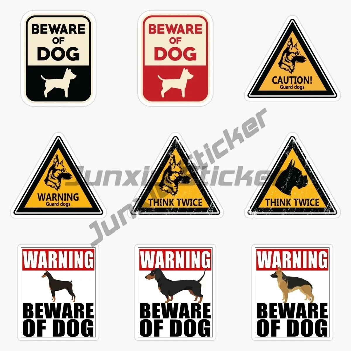 

Warning Beware of Warning Sign Window Sticker Dog on Premises Sign No Trespassing Window Cling