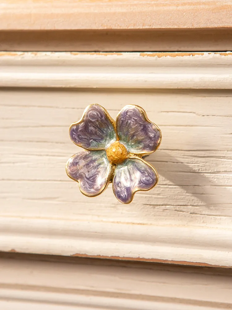 Creative French Handle Flower High-end Niche Designer Retro Cabinet Door Handle