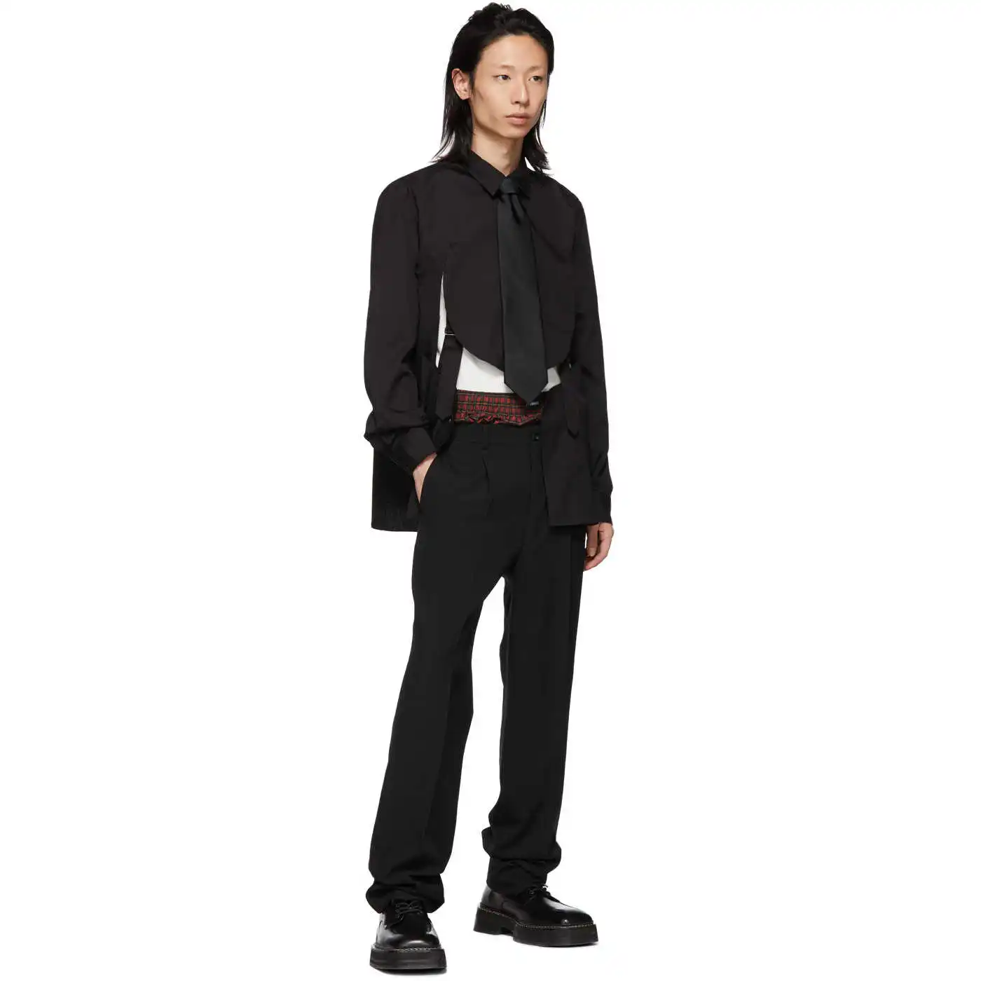 YOJI OOAK POPLIN SHIRT CDG camisa com alça aberta e camisa casual de algodão oca