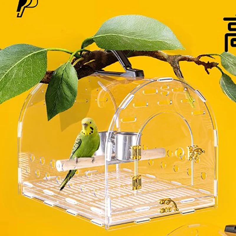 Bird Accessories Aluminum Outdoor Aviary Plastic Cages Parrot Transfer Canary Breeding Cage Chinchilla Hut Birdhouse Pet Tweety