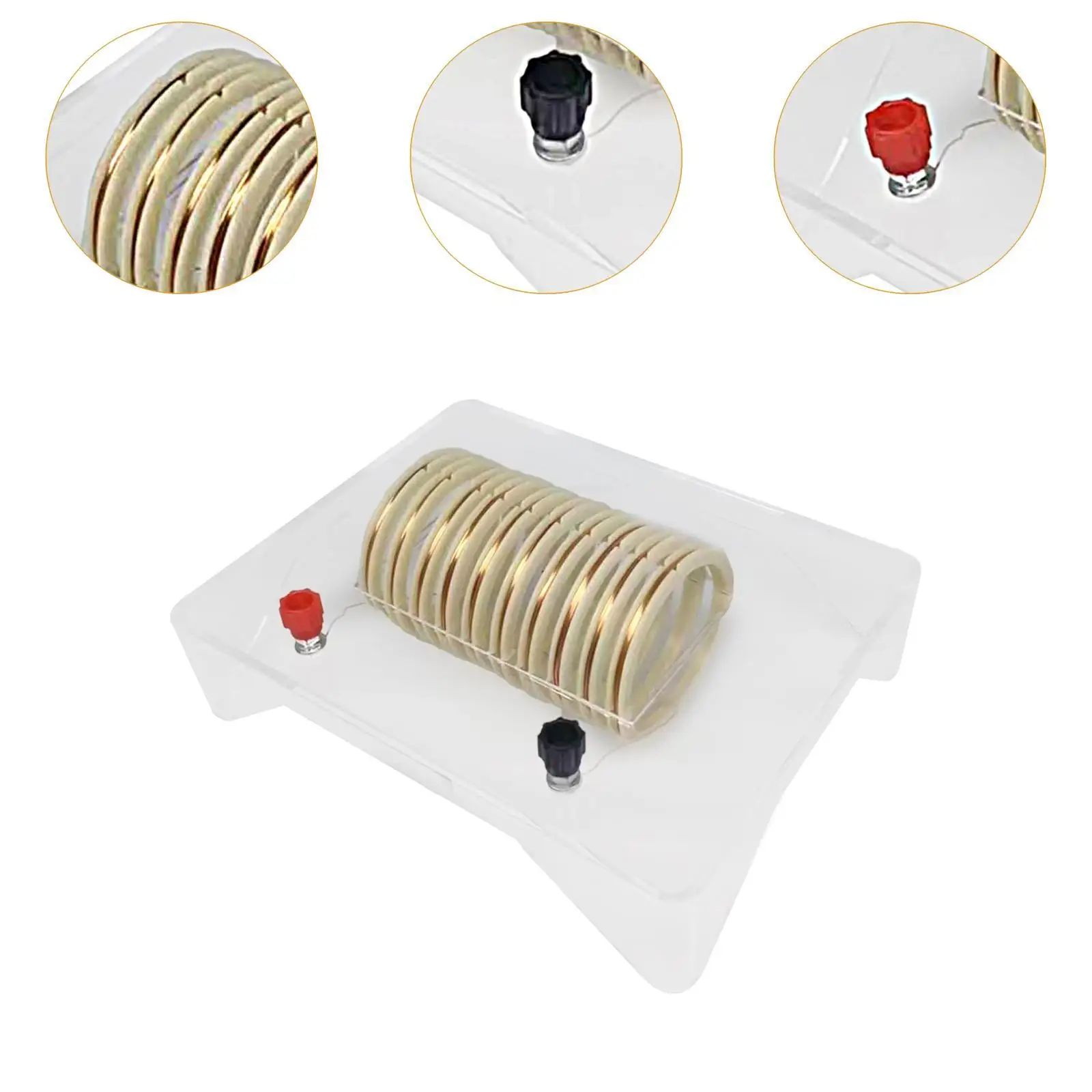 Magnetic Field Demonstrator Physics Model Transparent Base Solenoid Coil Base Electromagnetism Experiment for Classroom Students