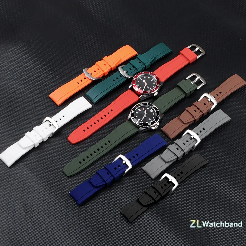 20mm 22mm Universal Watrproof Rubber Strap for Rolex for Armani for Omega Wristbelt Sport Silicone Watch Band for Seiko Bracelet