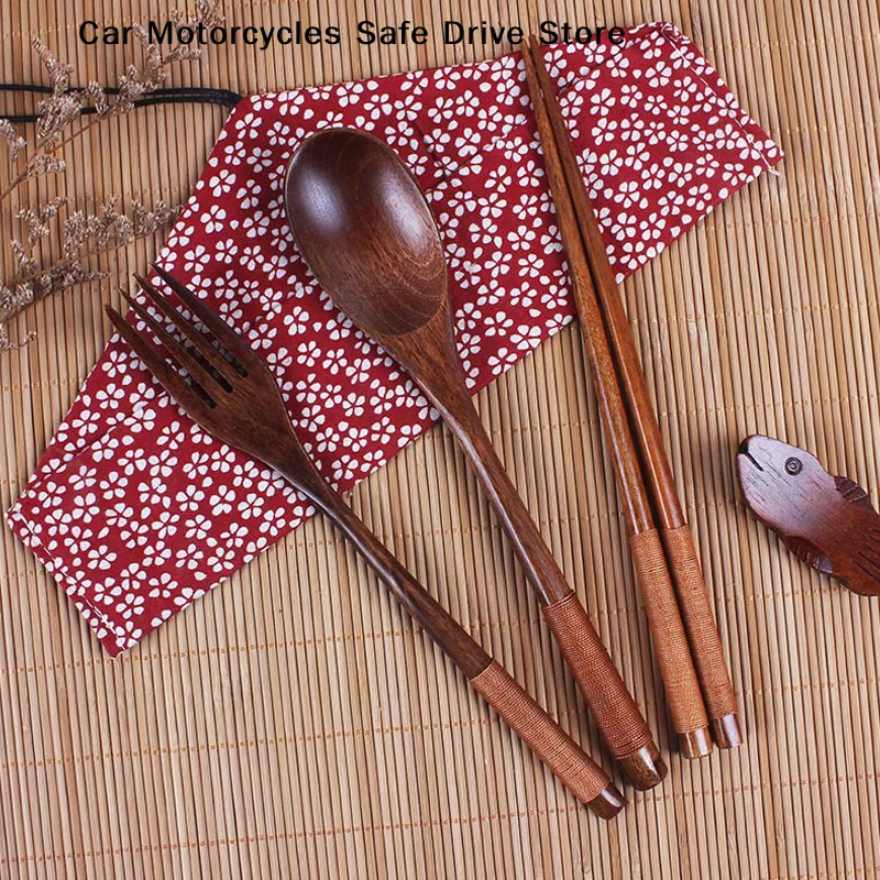 【CM】Portable Tableware Bag Japanese Reusable Drink Straw Chopstick Cutlery Pouch Drawstring Bag Cutlery Bag For Spoon Fork