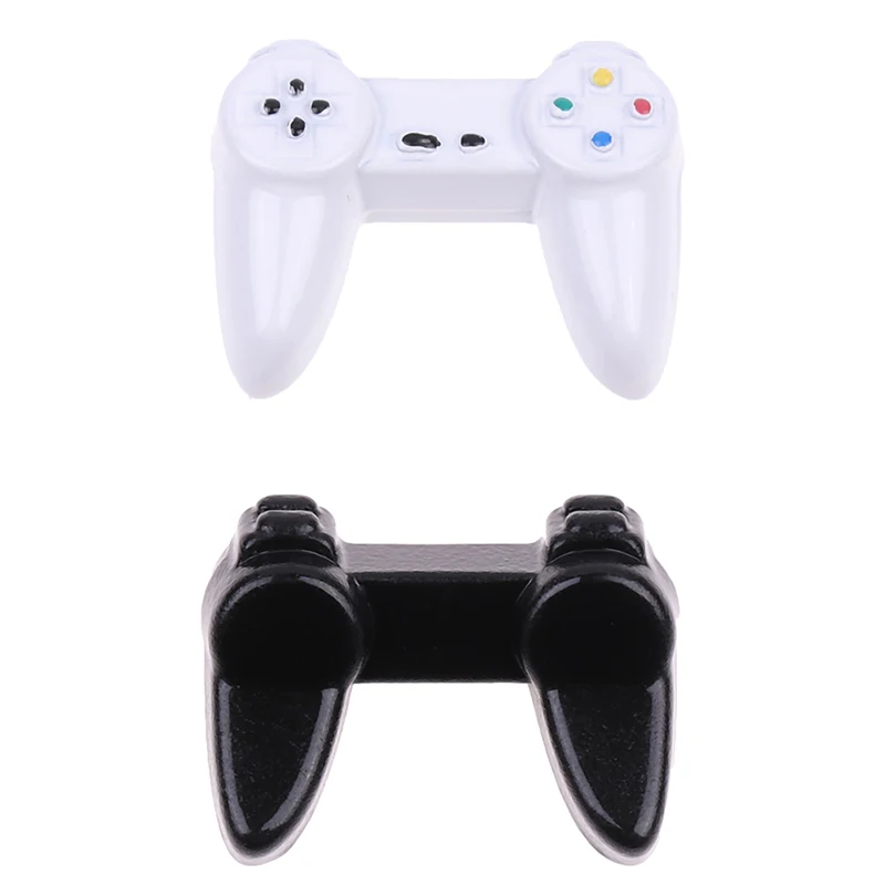 Mini juguetes electrónicos de casa de muñecas, controlador de juego inalámbrico de simulación, modelo de Gamepad, accesorios de decoración de muebles, 1:12