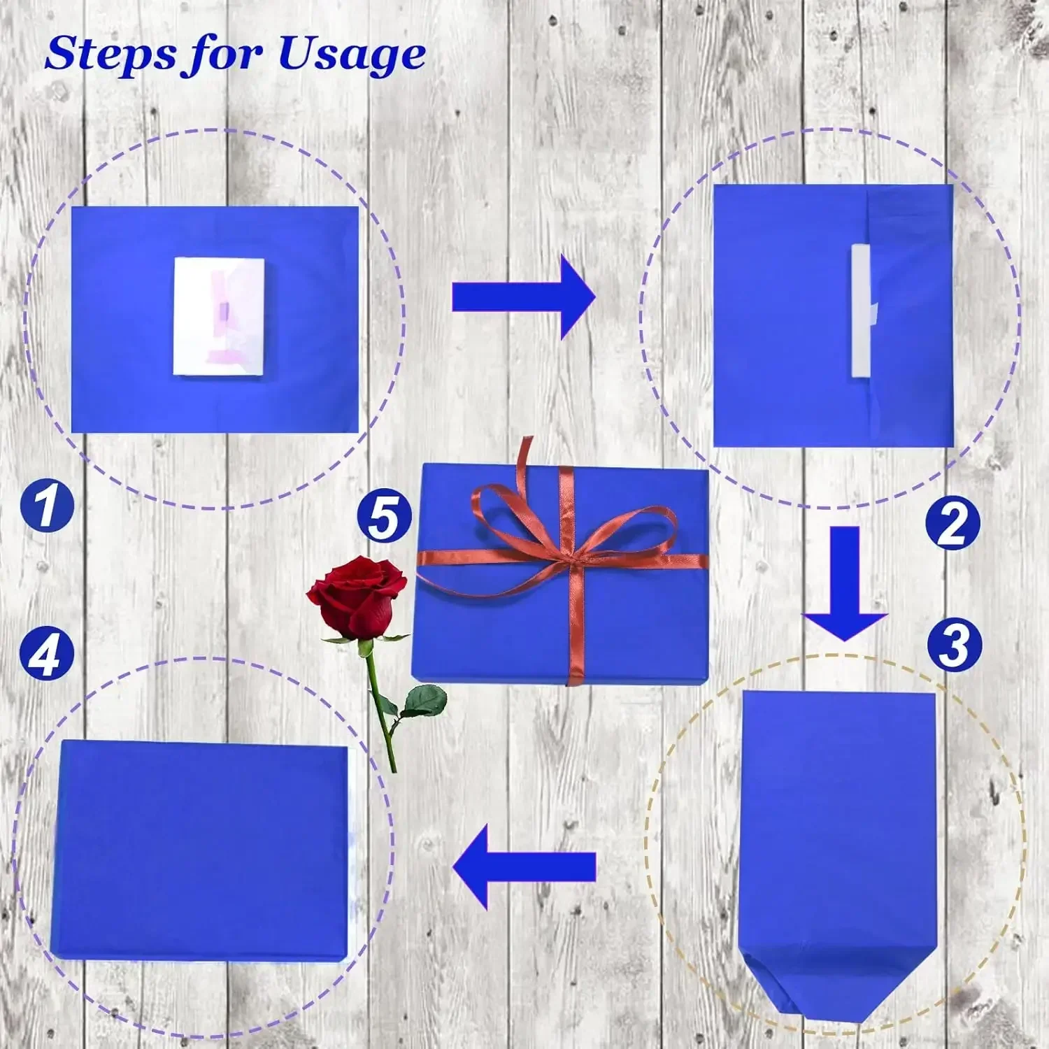10-100 Sheets Royal Blue Tissue Paper 50x66cm Blue Wrapping Paper Bulk Weddings Birthday DIY Festival Wrapping Crafts Decor