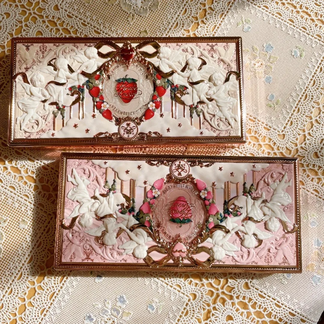 플라워 노즈 스트로베리 큐피드 컬렉션 페이셜 컴플렉션 팔레트 블러쉬 아이섀도우 하이라이터 플라워 노즈 페이스 브론저 팔레트