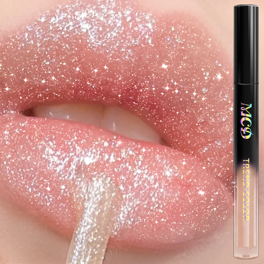 15 色グリッターリップ釉薬長期的な防水液体口紅露状仕上げリップオイルリップティントメイクアップパールリップグロス化粧品