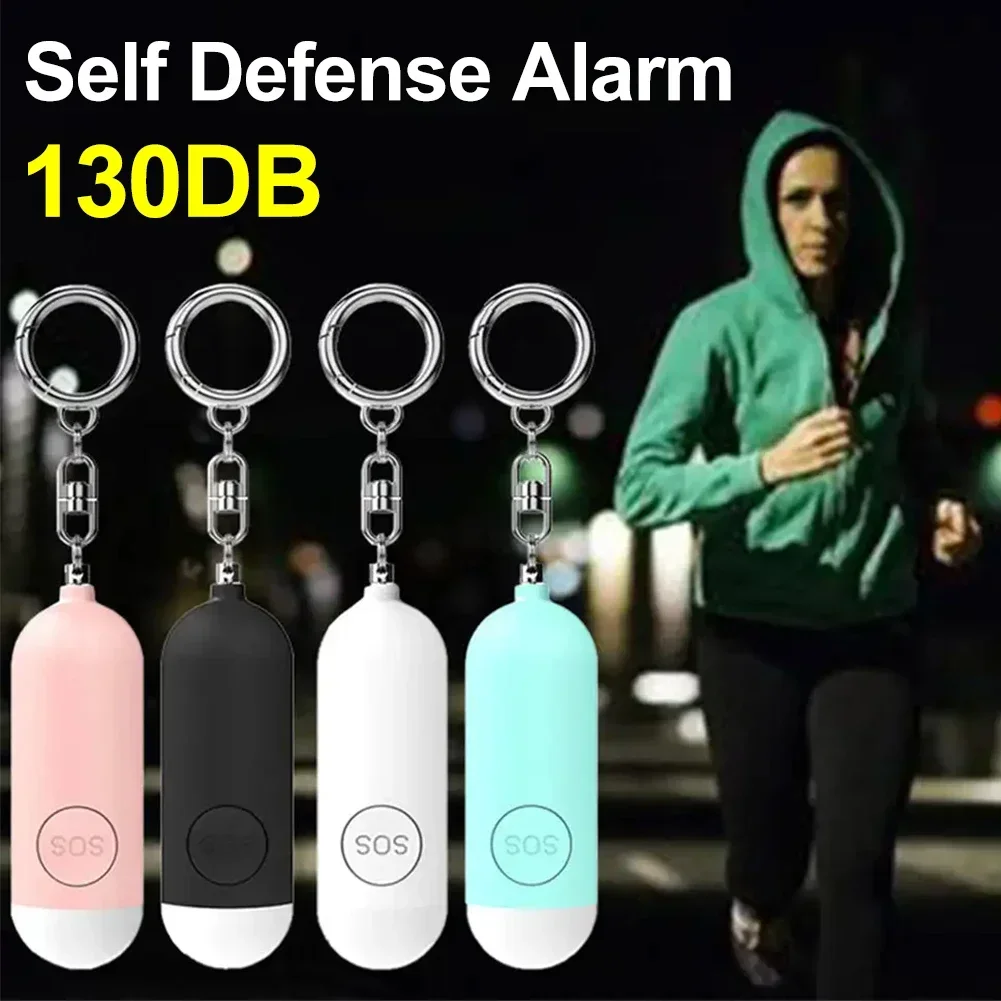 Kids Elderly Women Emergency SOS Self Defense Alarm Keychain Panic Button Alert Device 130DB Loud Personal Safety Rechargeable