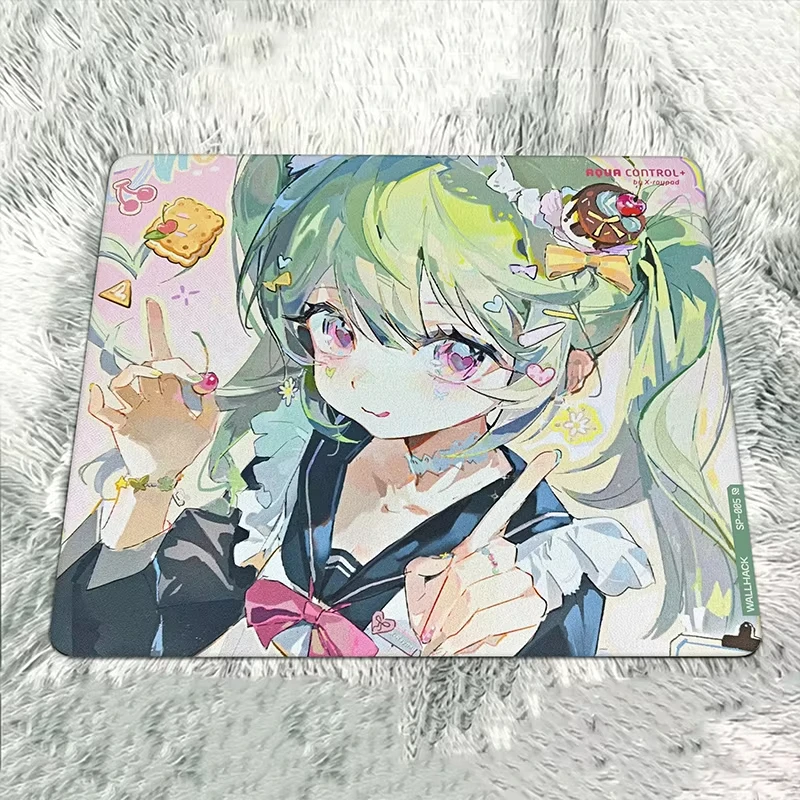 W-Wallhack SP-005 Glass Mousepad Japanese Y2k Uniform Girls Esports Games FPS Super Large 450X400MM Desktop Glass Pad Customized