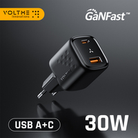 VOLTME USB C Fast Charger 30W GaN Charger QC PD 3.0 Dual Port Portable Adapter For IPhone 13 12 IPad Xiaomi Fast Wall Charger