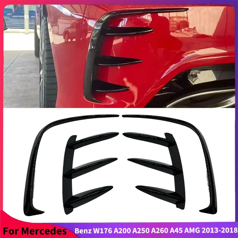 

Car Styling For Mercedes Benz W176 A200 A250 A260 A45 AMG 2013-2018 Hatchback Rear Bumper Lip Spoiler Splitter Canards Black ABS