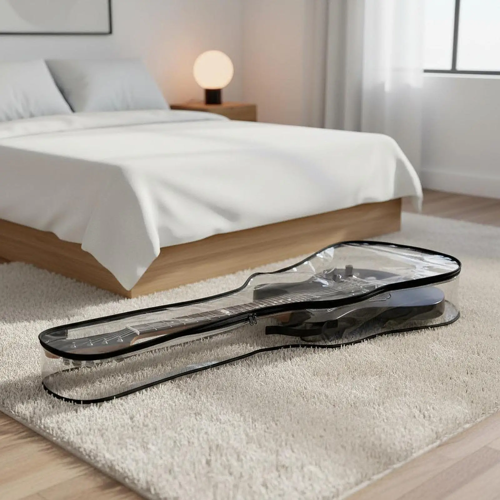 40-41-inch-clear-electric-guitar-dust-protector-soft-non-scratch-lining-for-stage-transport-side-pick-pocket-zippered-closure