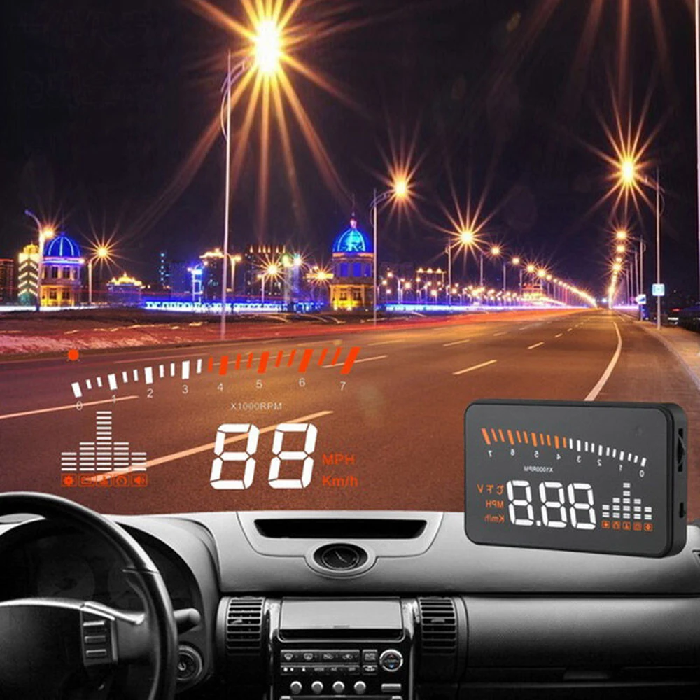 

X5 Auto Head-up Display Car Projector Alarm EOBD OBD2 Head Up Display Speedometer Windshield Car Electronics Accessories