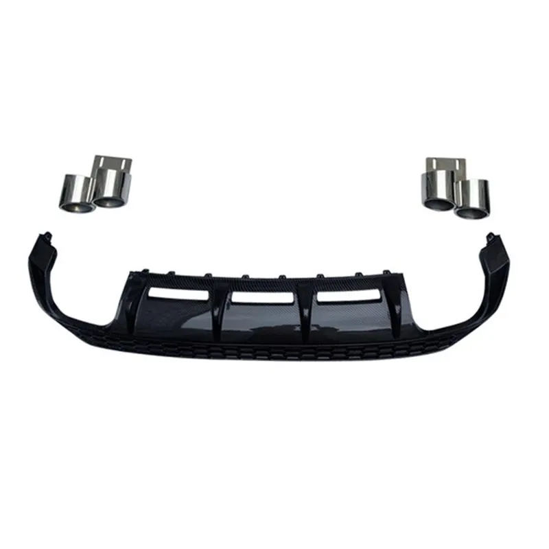 

Carbon Pattern Rear Diffuser Bumper Lip For Audi A3 2021-2022 Upgrade S3 Type Car Diffuse Spoiler with Exhaust Pipes