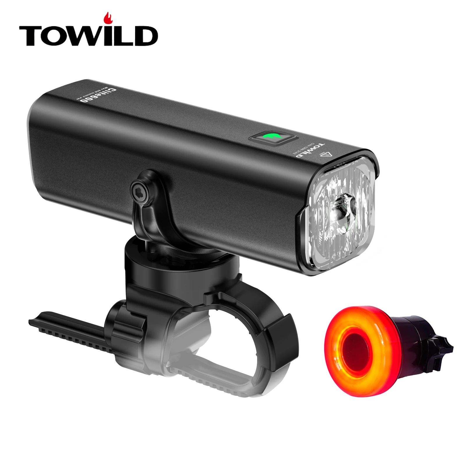 

TOWILD CL600LM Bike Light Front Lamp With TL02 Tail Light USB Rechargeable LED 18650 2000mAh IPX6 Waterproof Headl