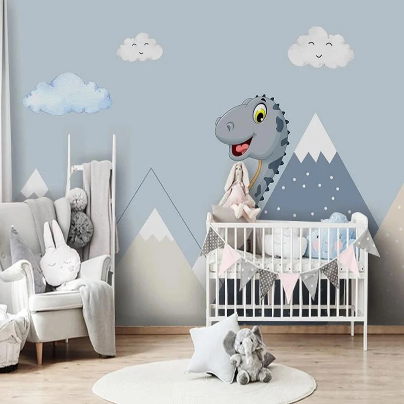 Cutsom Photo Wallpaper Hand Painted Dinosaur Children Room Boy's And Girl's Bedroom Cartoon Mural Papel De Parede 3 D Wallpapers