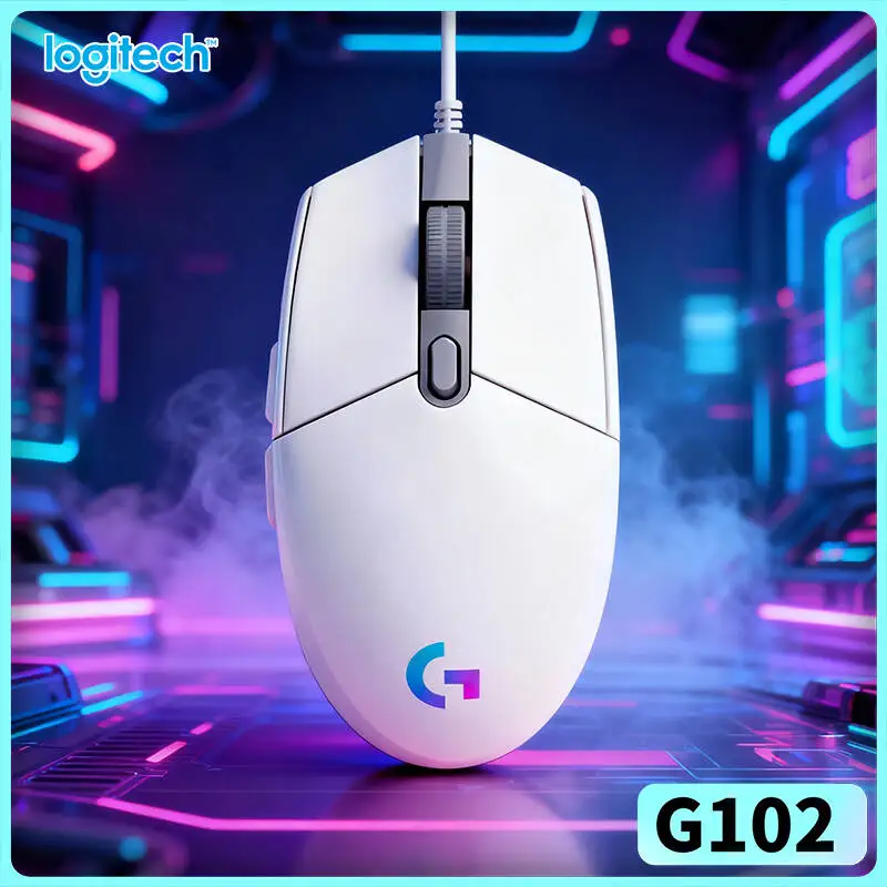 Logitech G102 Prodigy Gaming Mouse, 8000 DPI Adjustable, RGB Lighting, 20M Clicks, Lightweight for Comfortable Daily Use