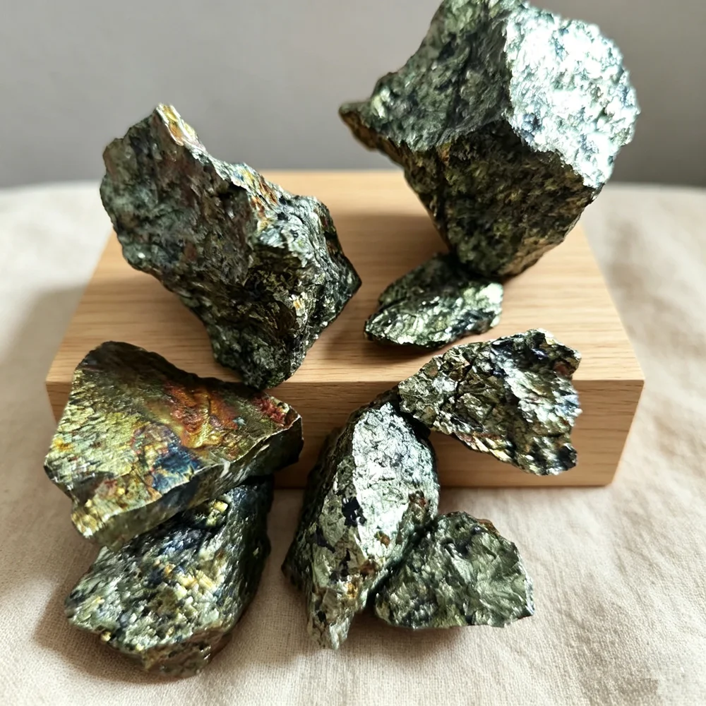 Natural Copper Ore Chalcopyrite Mineral Containing Gold Silver Crystal Stone Teaching Collect Specimens Experimental Home Decor