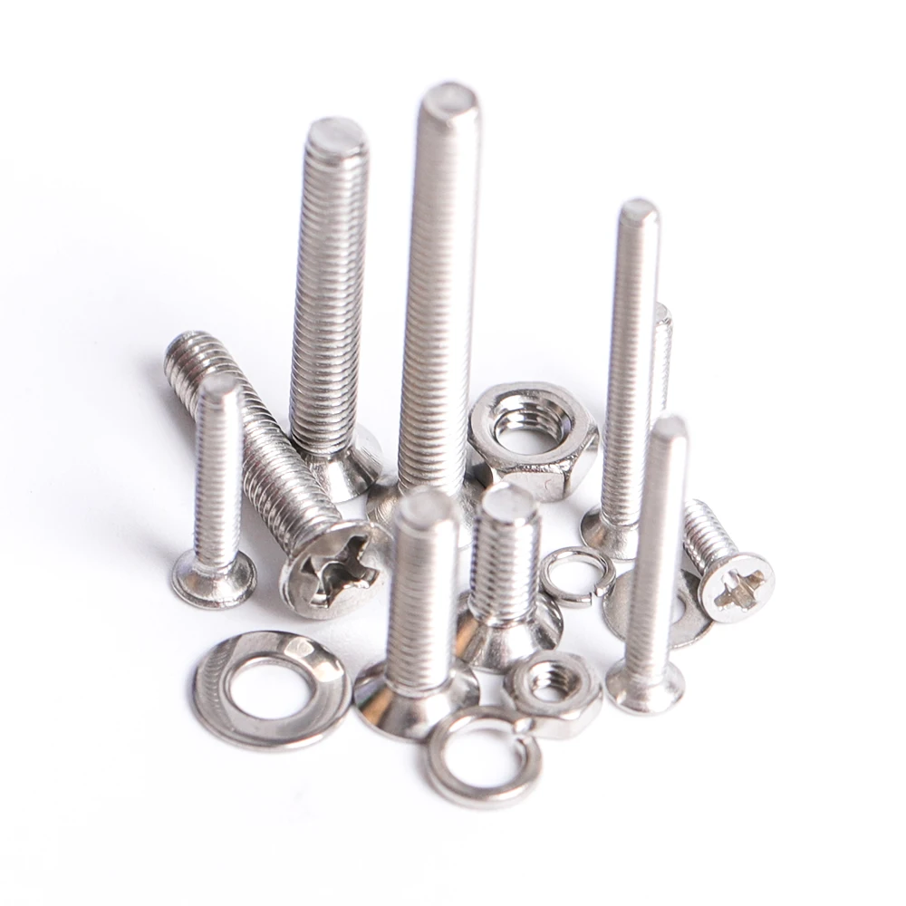 Stainless Steel Phillips Flat Head Machine Screws Assortment Kit M1.6 M2 M2.5 M3 M4 M5 M6 M8 Up to 2400 UNC Countersunk 4-20mm