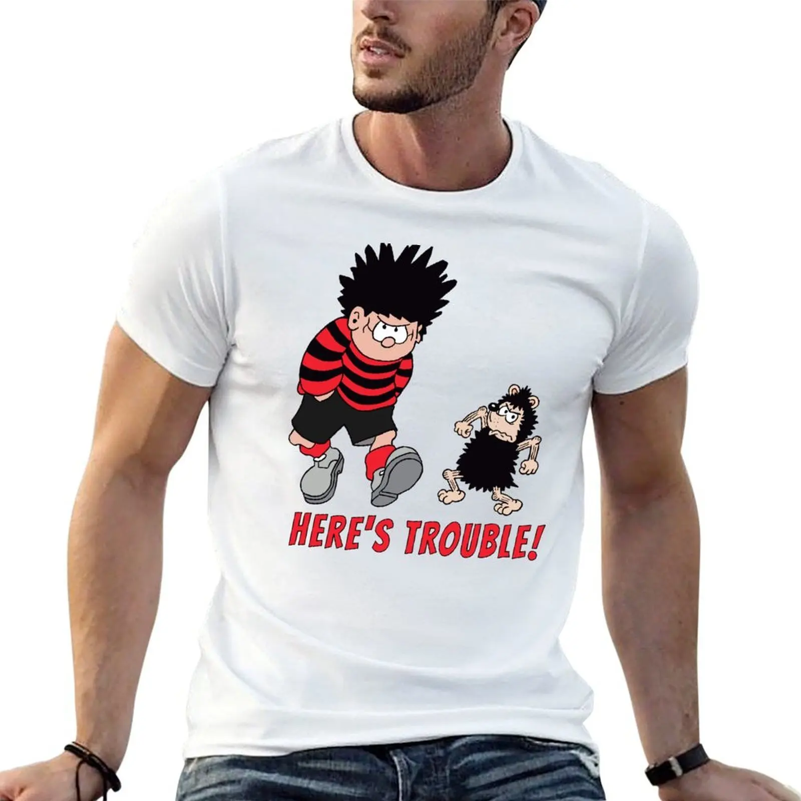 

Here's Trouble with Dennis The Menace T-Shirt man tshirt t shirt for man T-Shirt